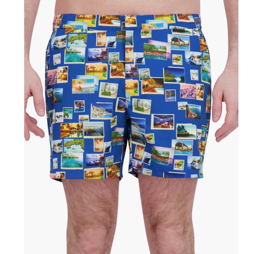 NWT Robert Graham Patchwork Graphic Swim Trunks Size Large
